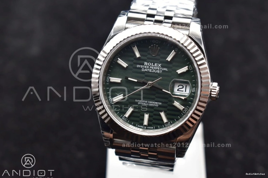 641 on Bracelet Fluted Green Steel VSF Textured DateJust Refined 1:1 126334 904L Edition Jubilee Dial Best VS 41 Bezel 0805